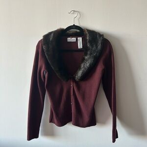 Vintage Y2K Faux-Fur Cardigan